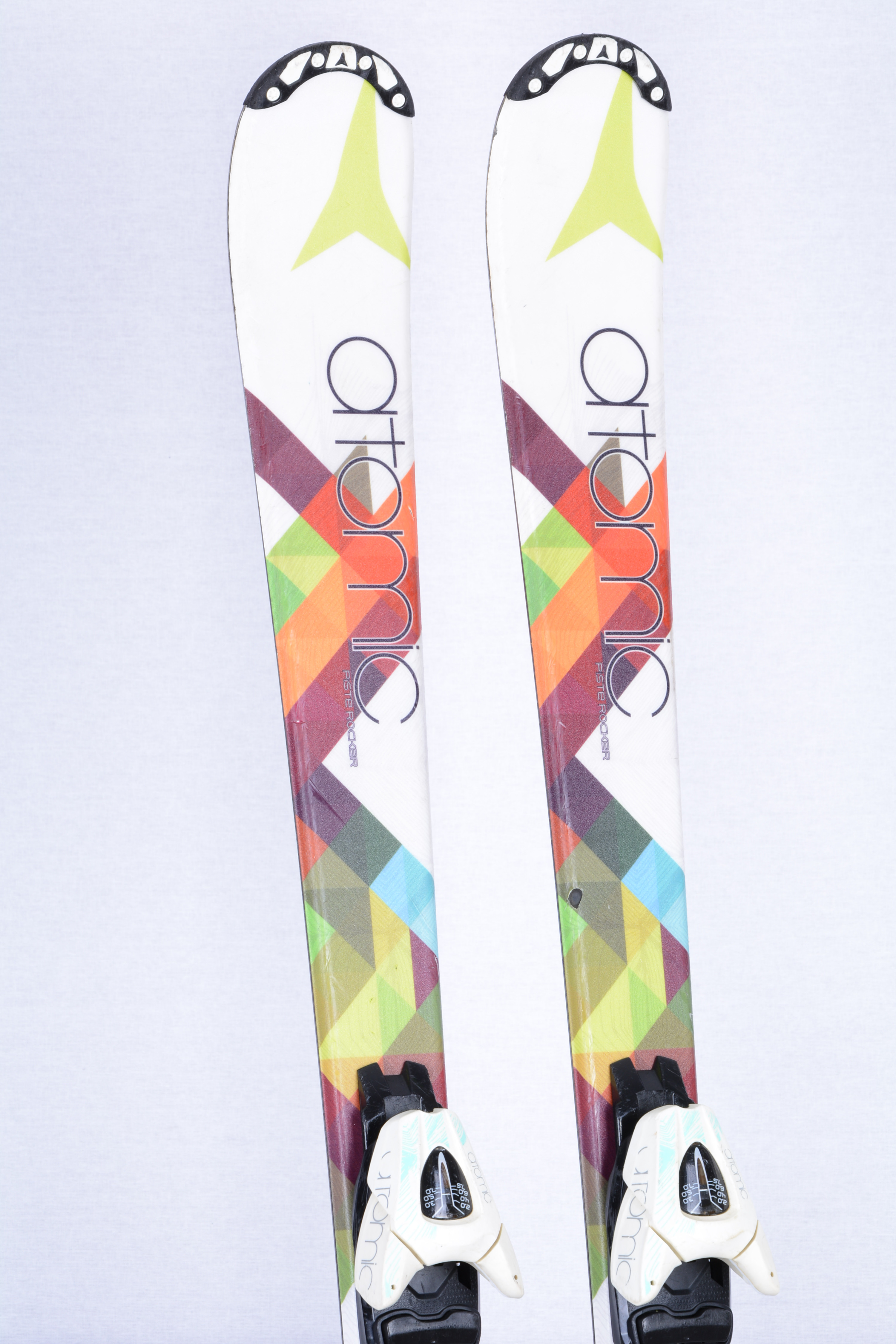 Kinder/Junior Ski ATOMIC AFFINITY air, AM rocker, handmade, white/CUBEs +  Atomic Evox 7.5